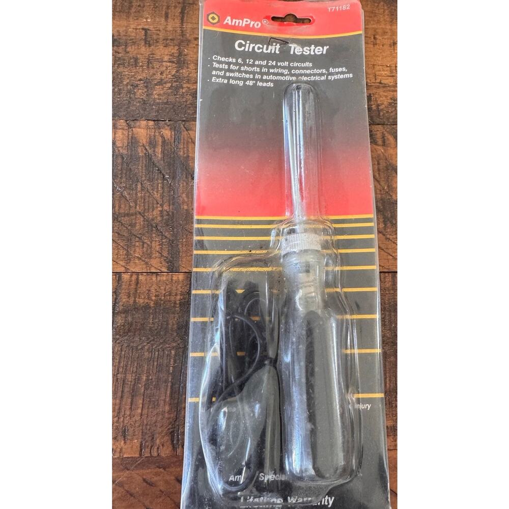 New Vtg AmPro Circuit Tester T71182 6/12/24 Volt 48" Leads